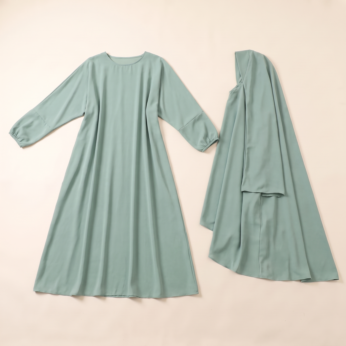Khimar and Abaya Two-Piece Prayer Set – Sage
