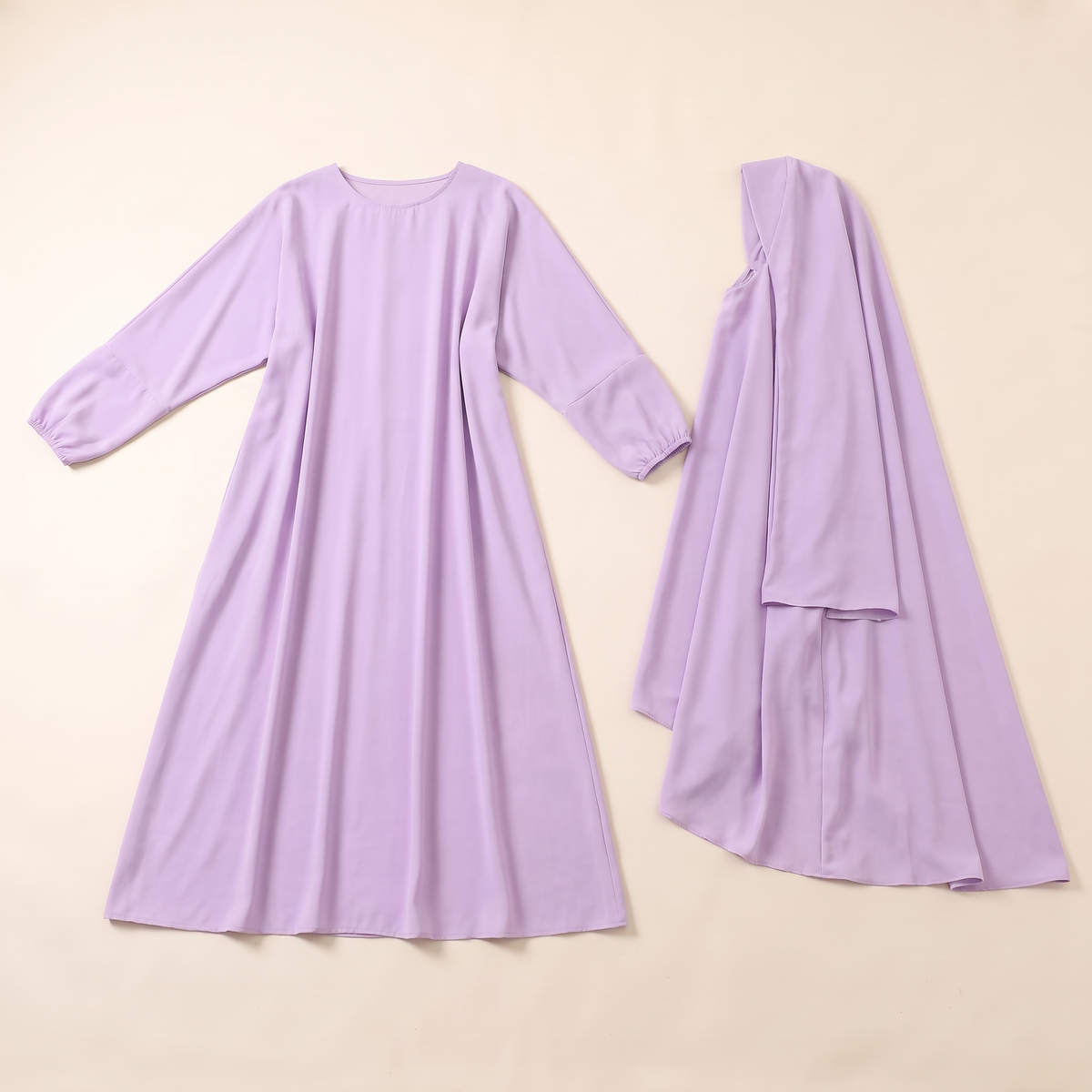 Khimar and Abaya Two-Piece Prayer Set – Lilac