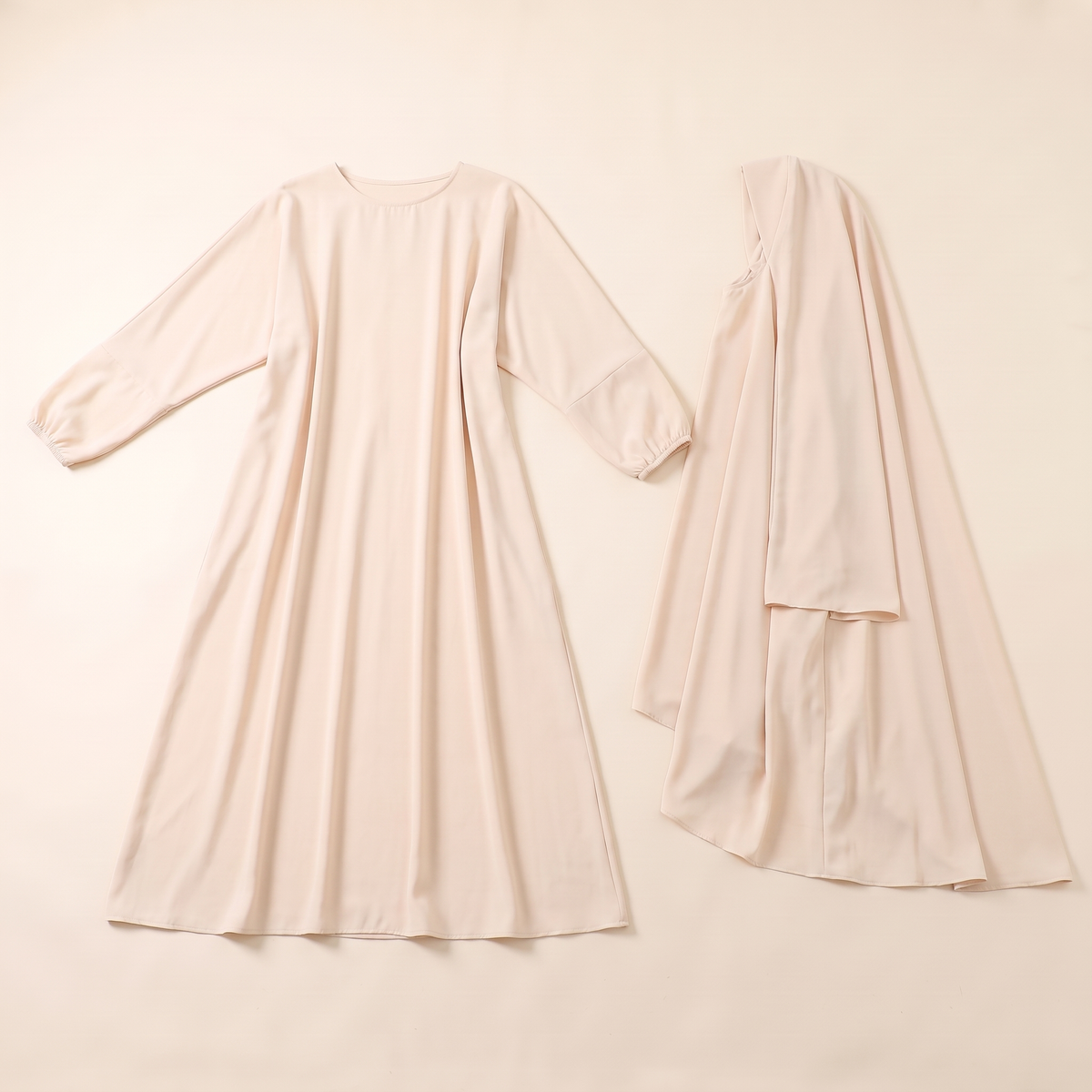 Khimar and Abaya Two-Piece Prayer Set – Apricot