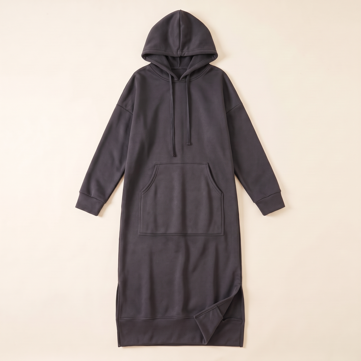 Hooded Jogging Maxi Dress – Charcoal