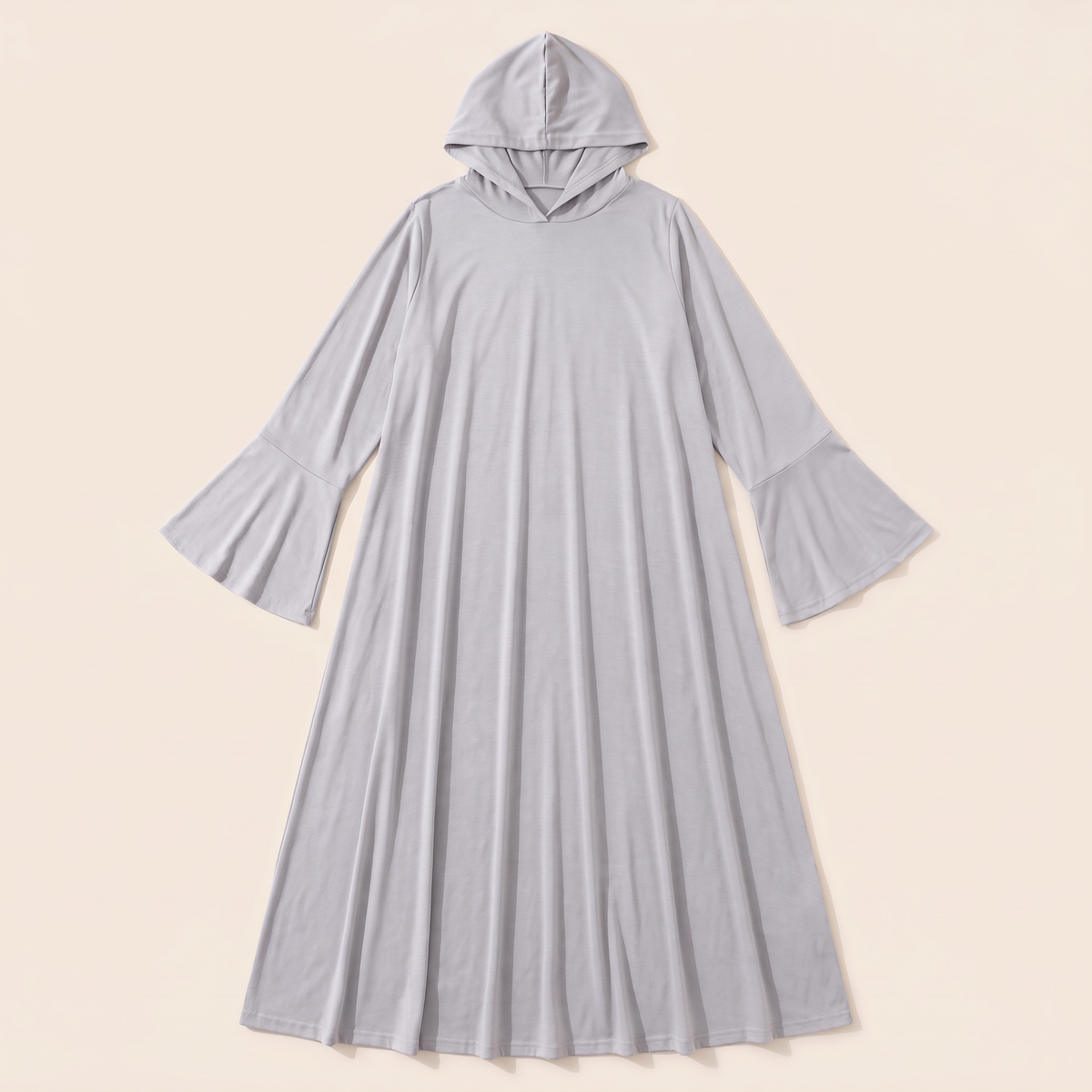 Hooded One-Piece Prayer Dress – Light Grey