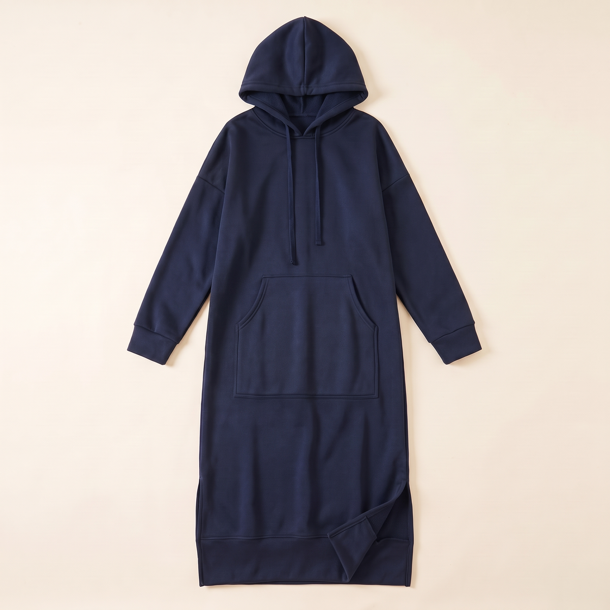 Hooded Jogging Maxi Dress – Navy