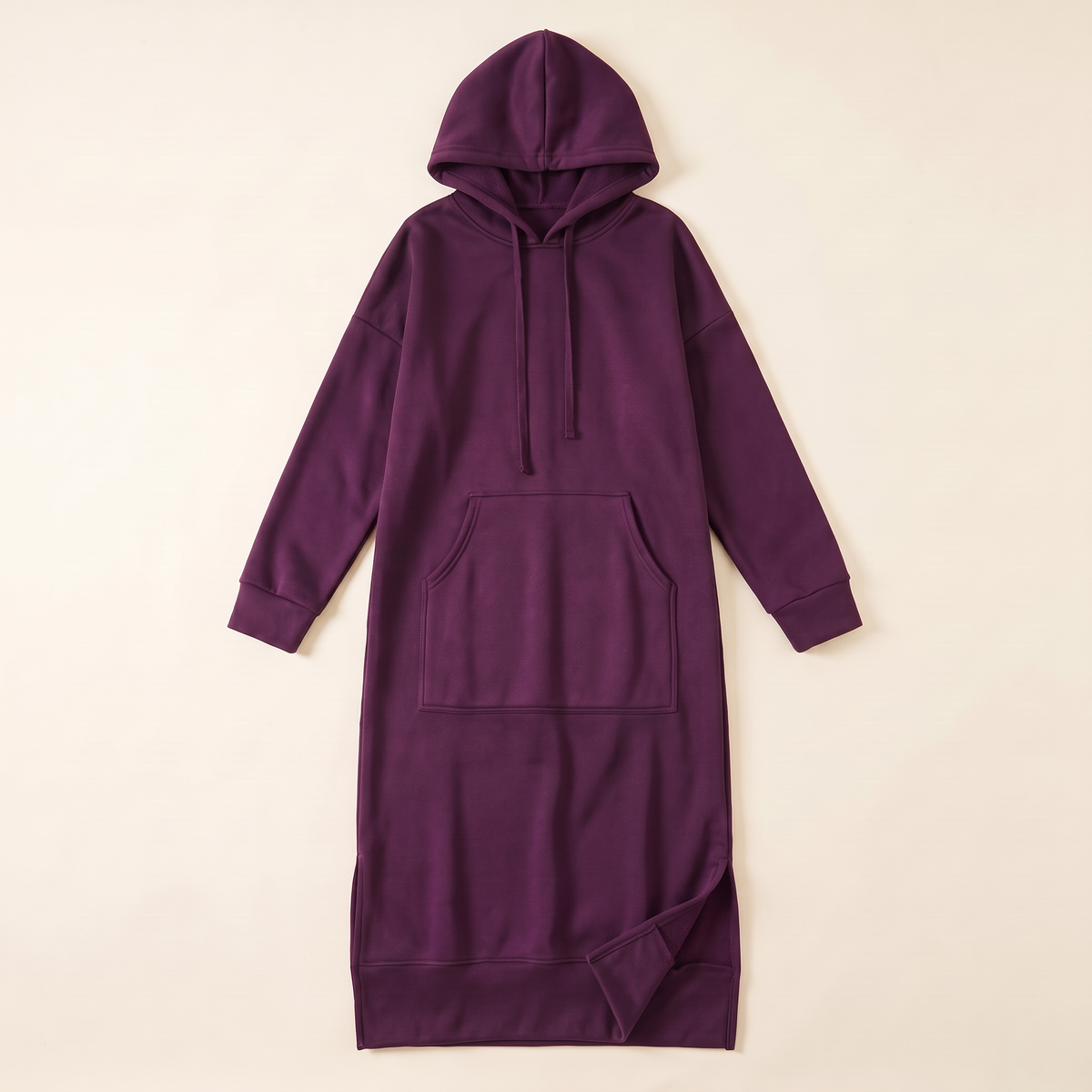 Hooded Jogging Maxi Dress – Purple
