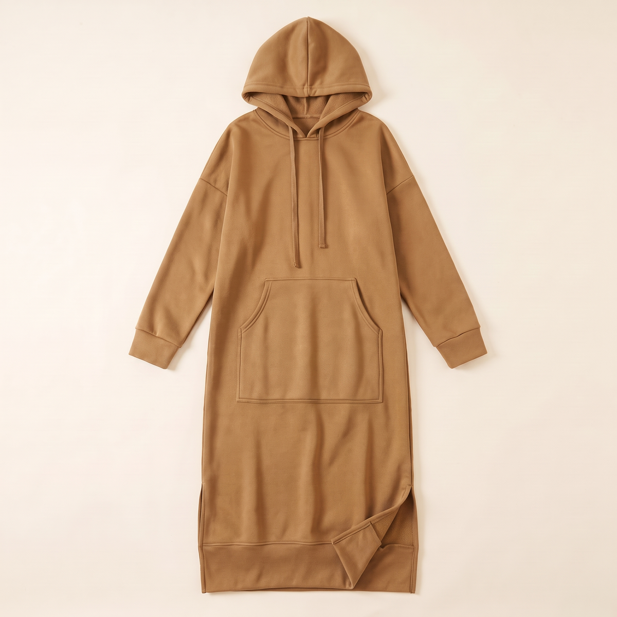Hooded Jogging Maxi Dress – Khaki