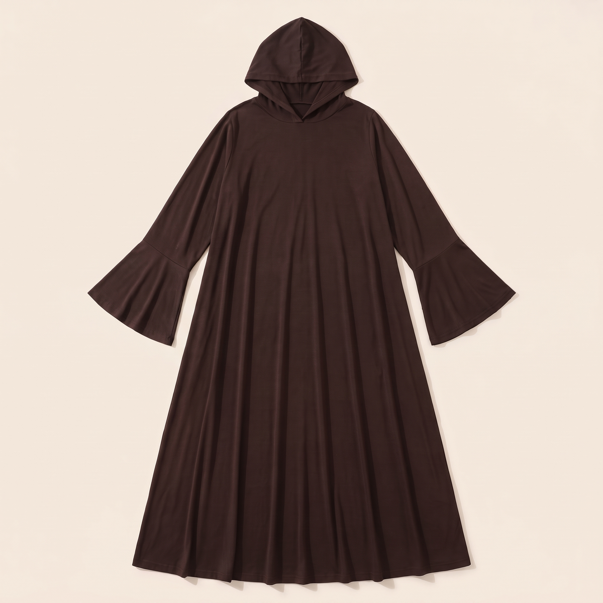 Hooded One-Piece Prayer Dress – Dark Brown