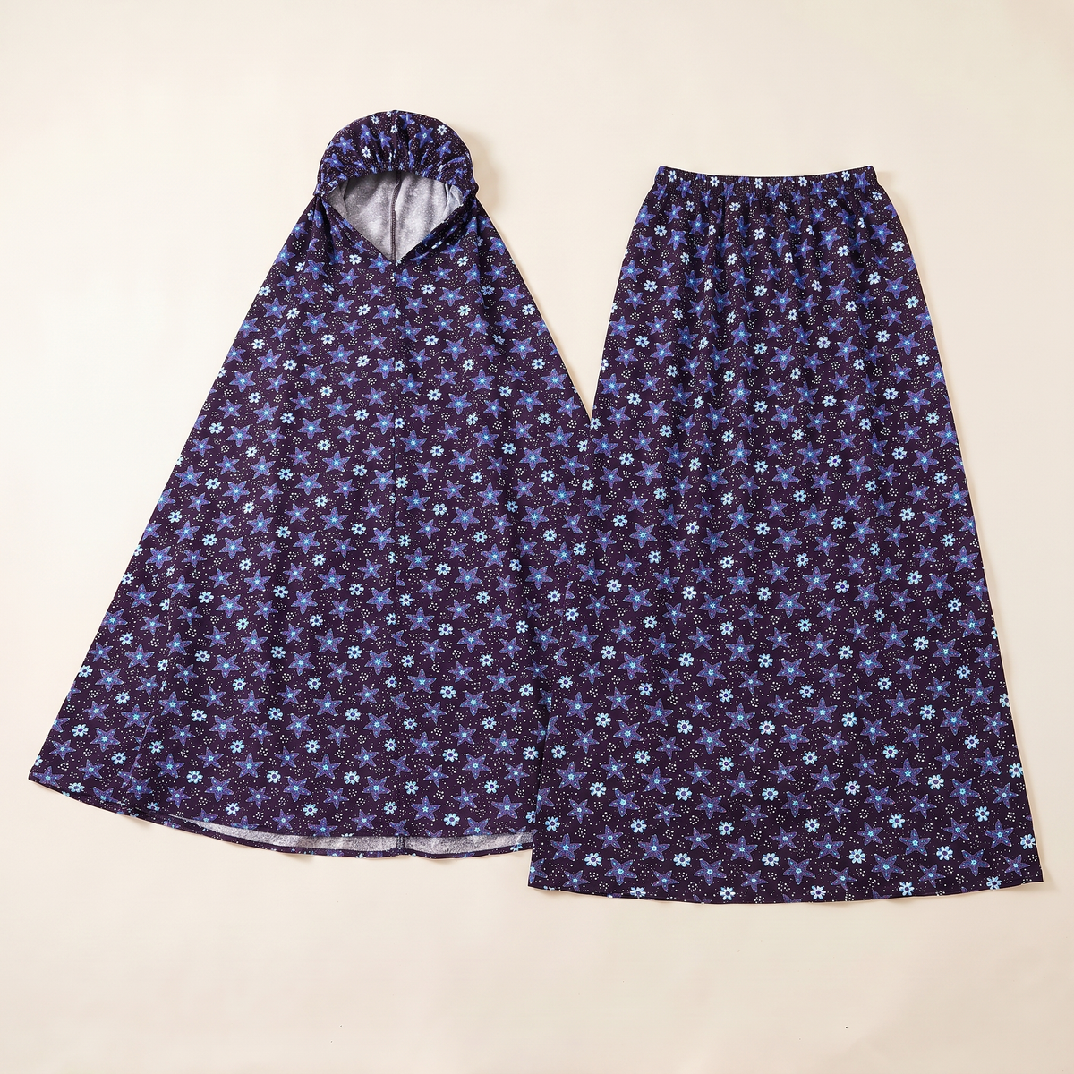 Floral Two-Piece Khimar Prayer Set – Navy Ditsy
