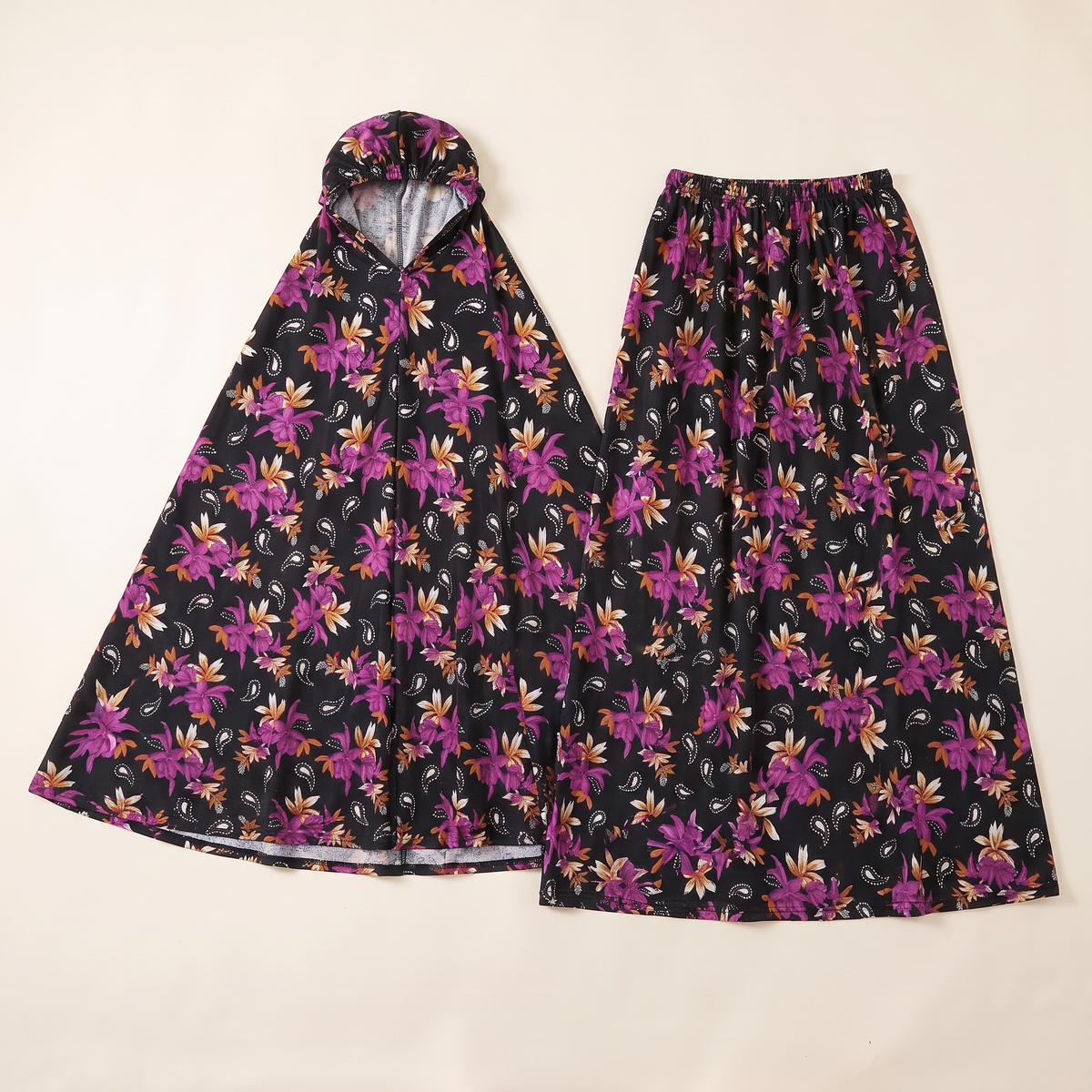 Floral Two-Piece Khimar Prayer Set – Pink Blossom
