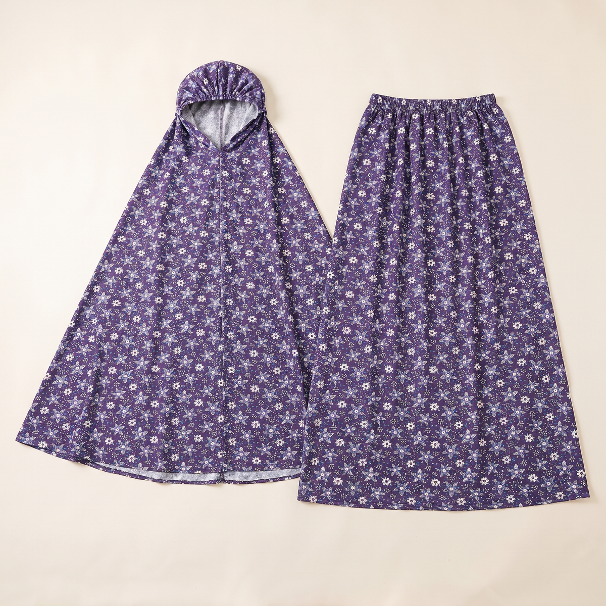Floral Two-Piece Khimar Prayer Set – Lilac Floral