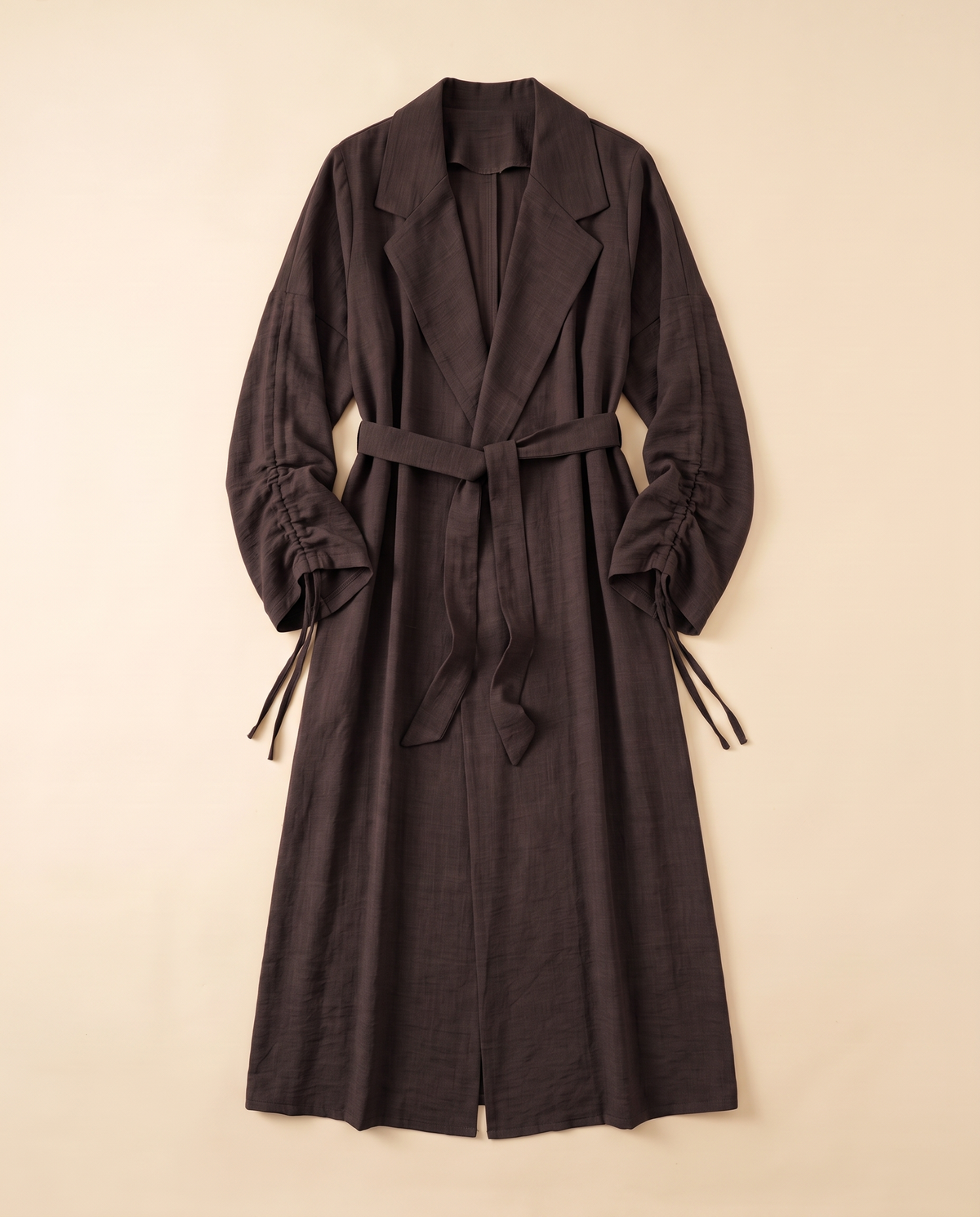 Lapel Open Abaya – Coffee