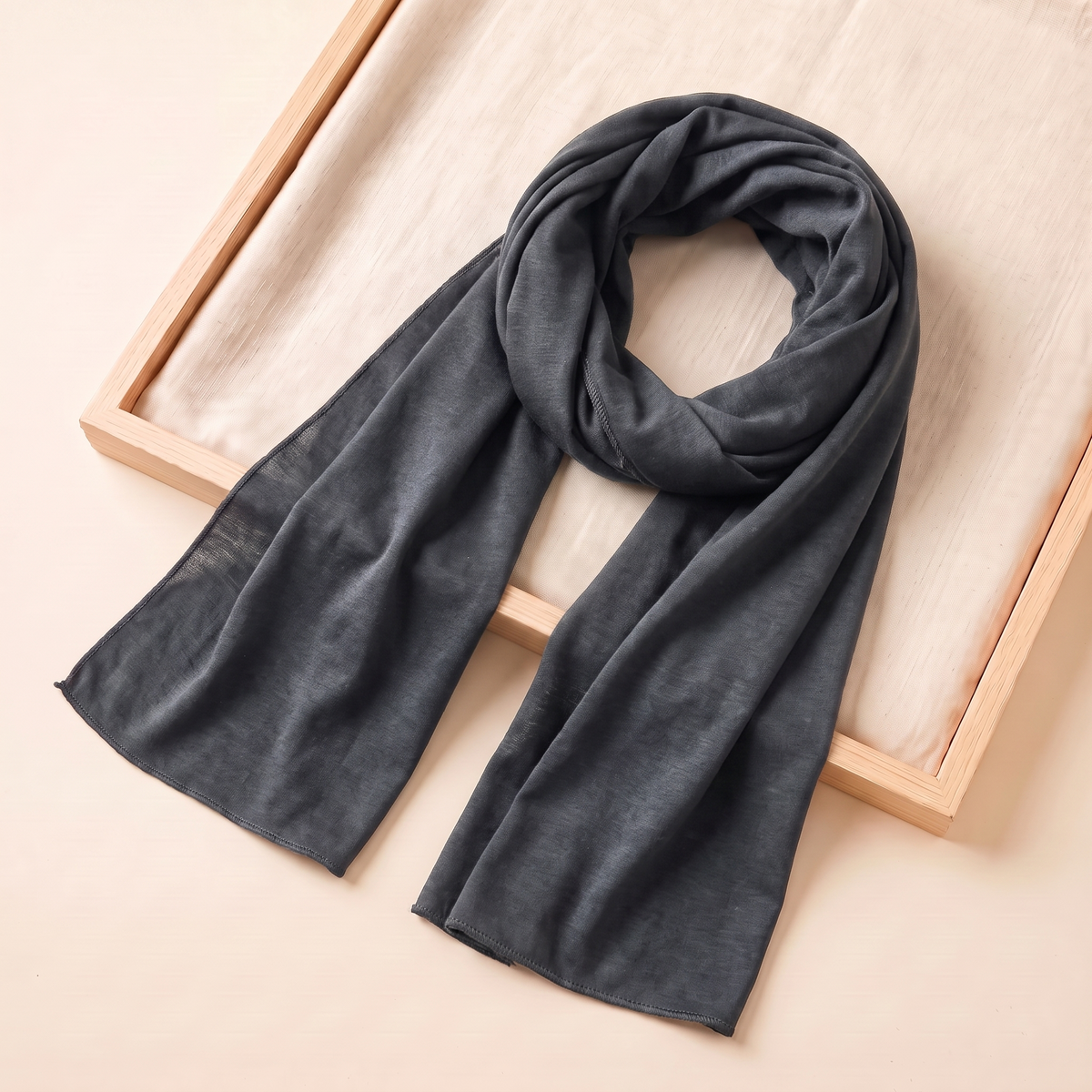 Long Jersey Hijab Wrap – Charcoal