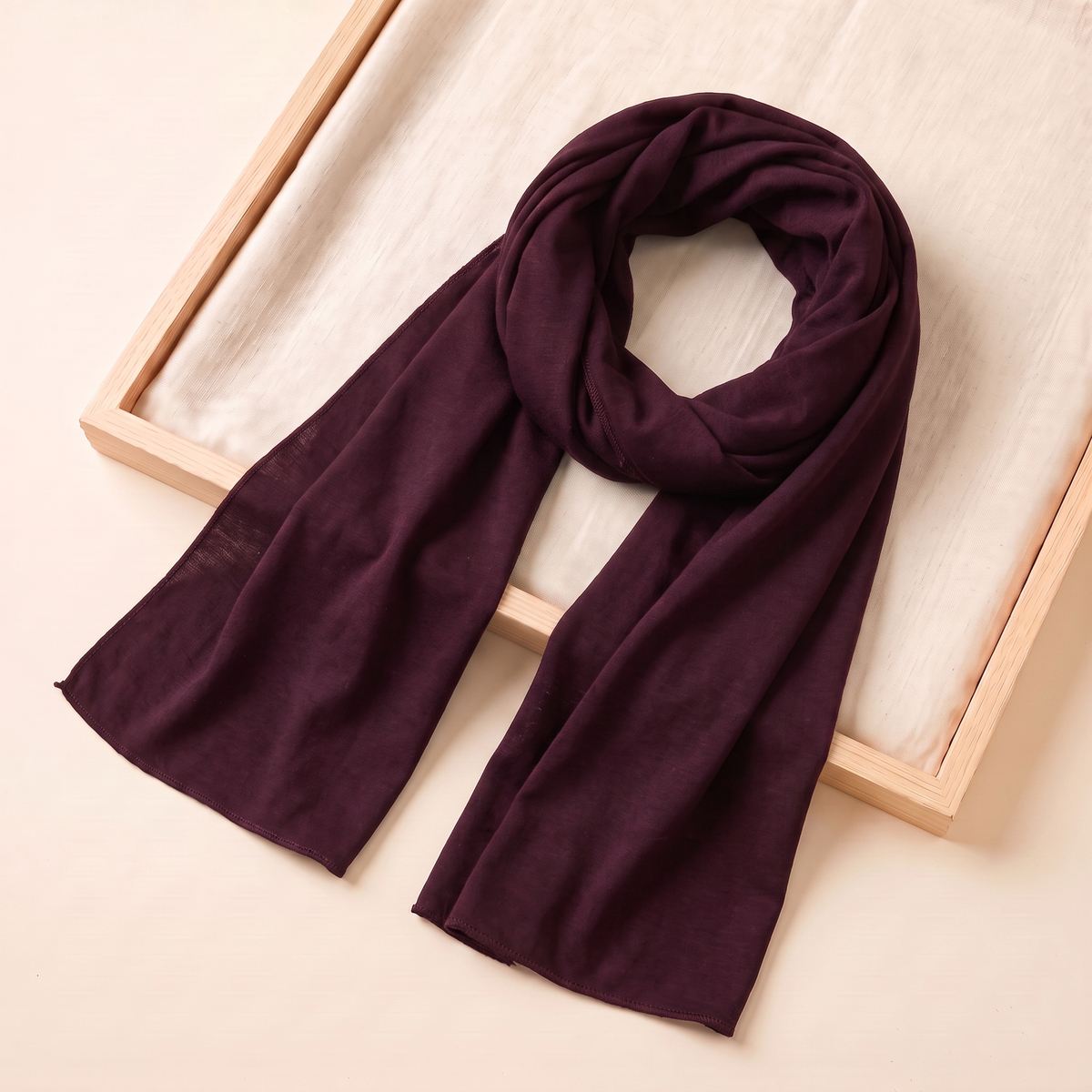 Long Jersey Hijab Wrap – Plum