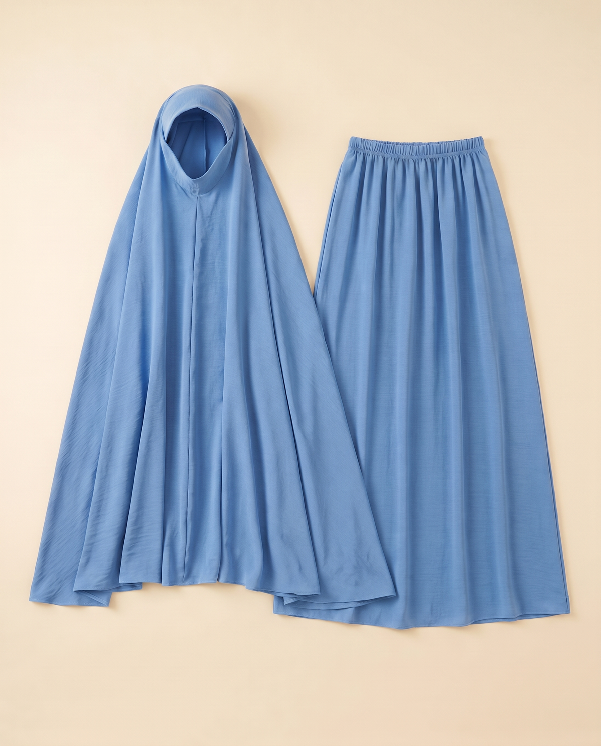 Long Khimar and Skirt Prayer Set – Sky Blue