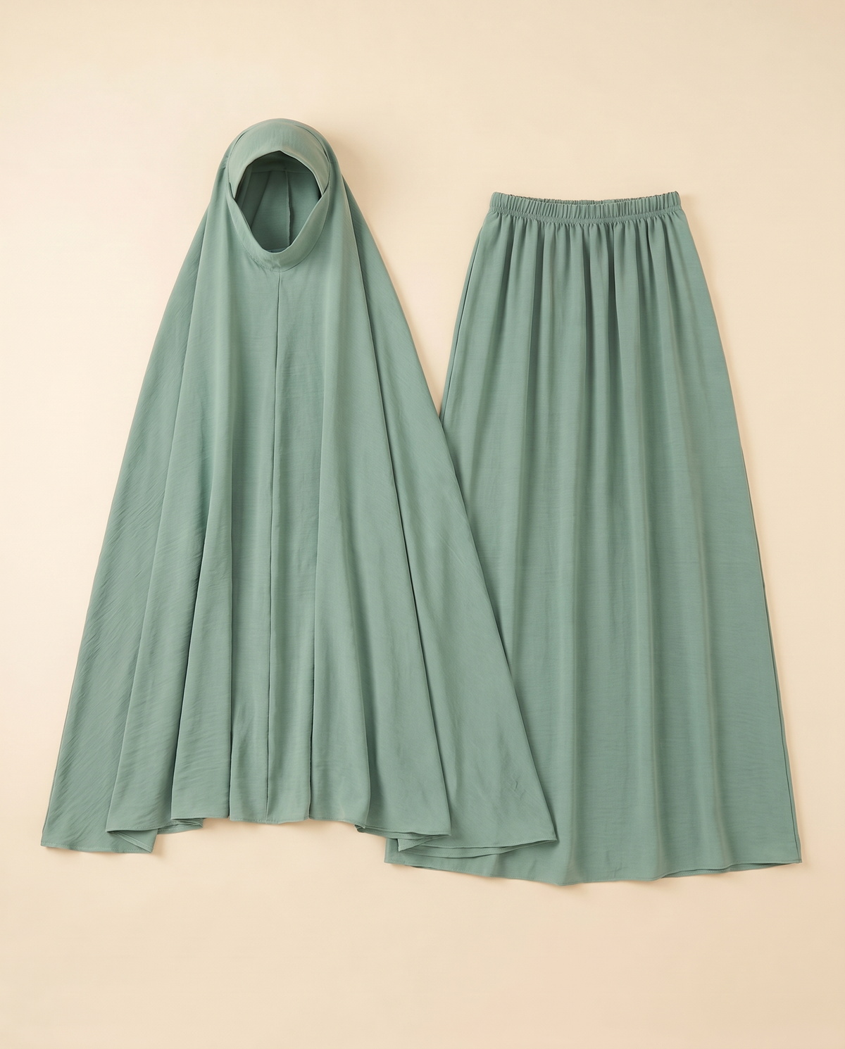 Long Khimar and Skirt Prayer Set – Sage