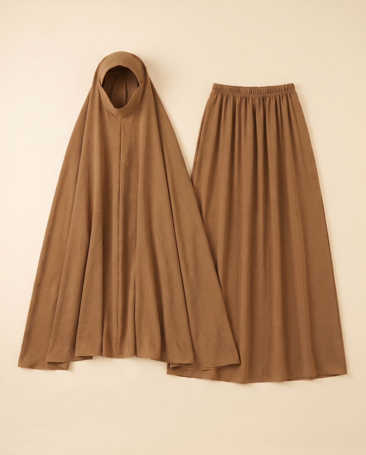 Long Khimar and Skirt Prayer Set – Khaki