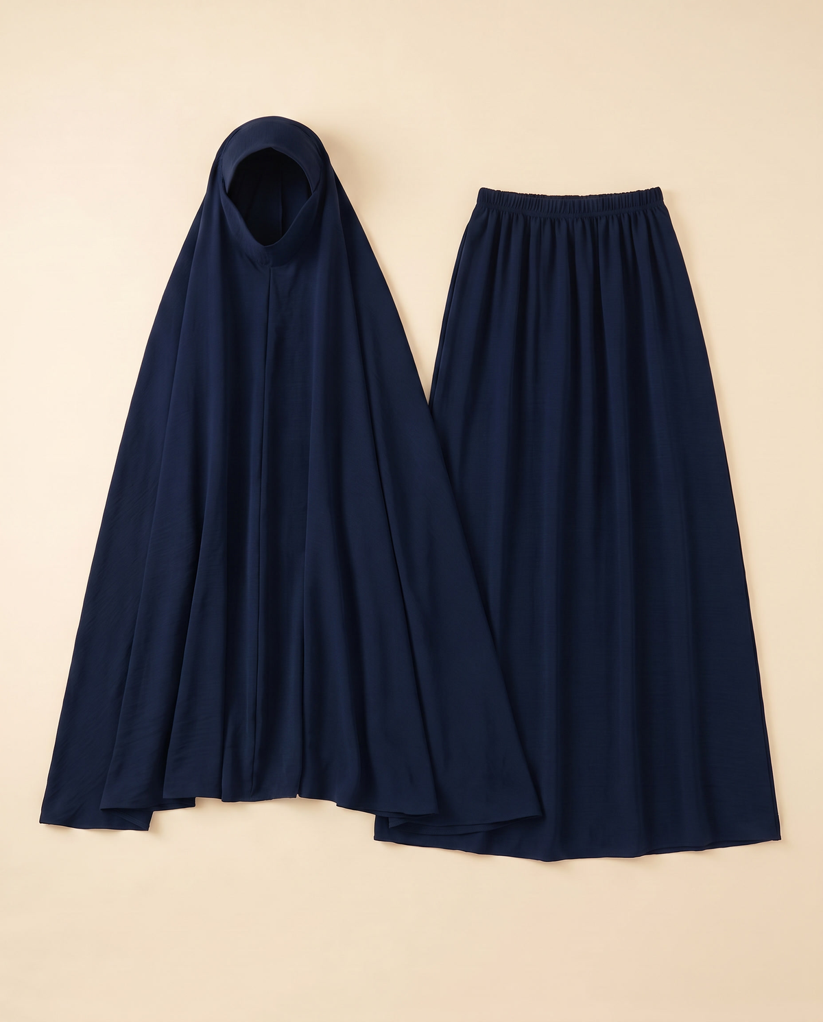 Long Khimar and Skirt Prayer Set – Navy