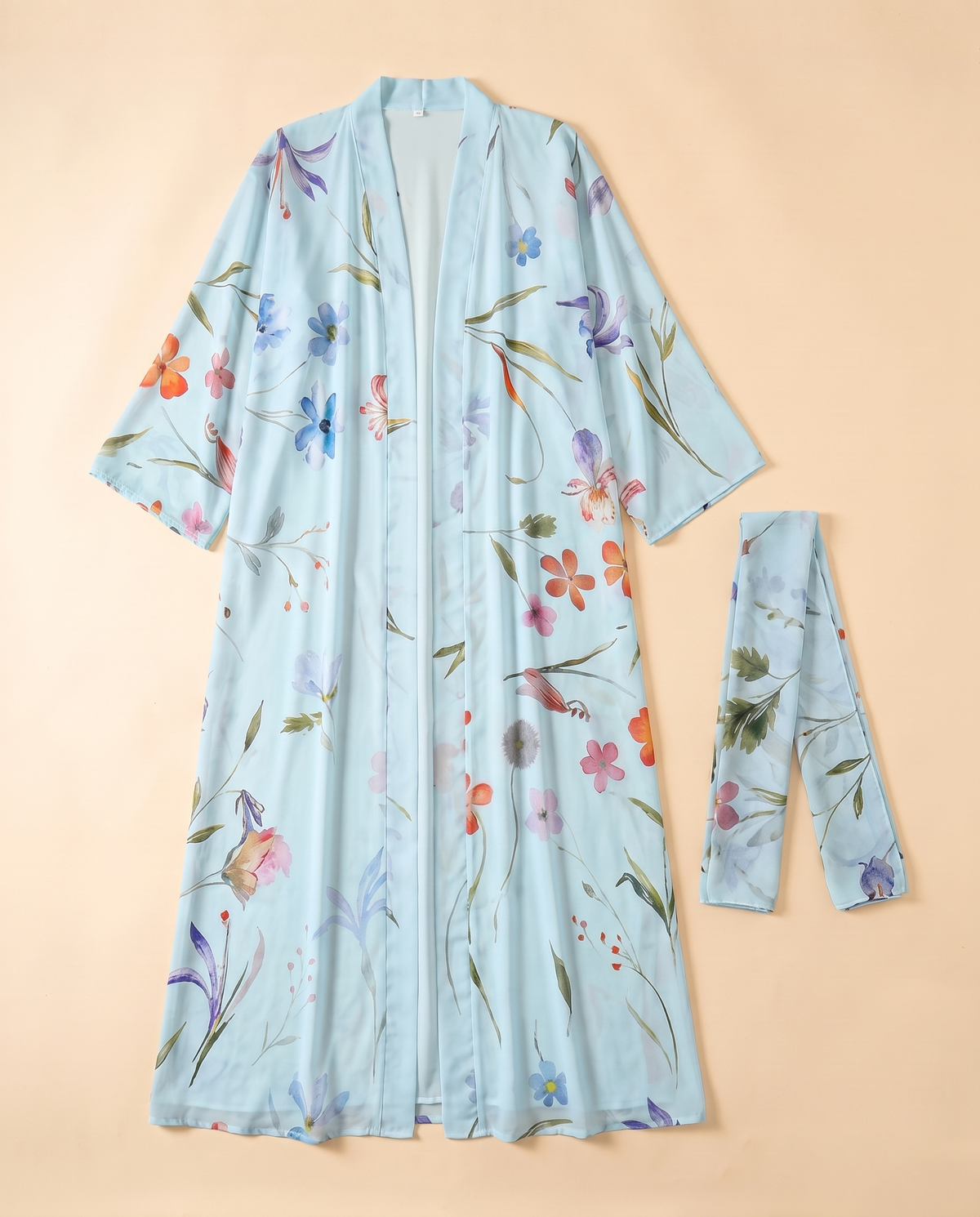Mona Embroidered Festive Abaya – Light Blue