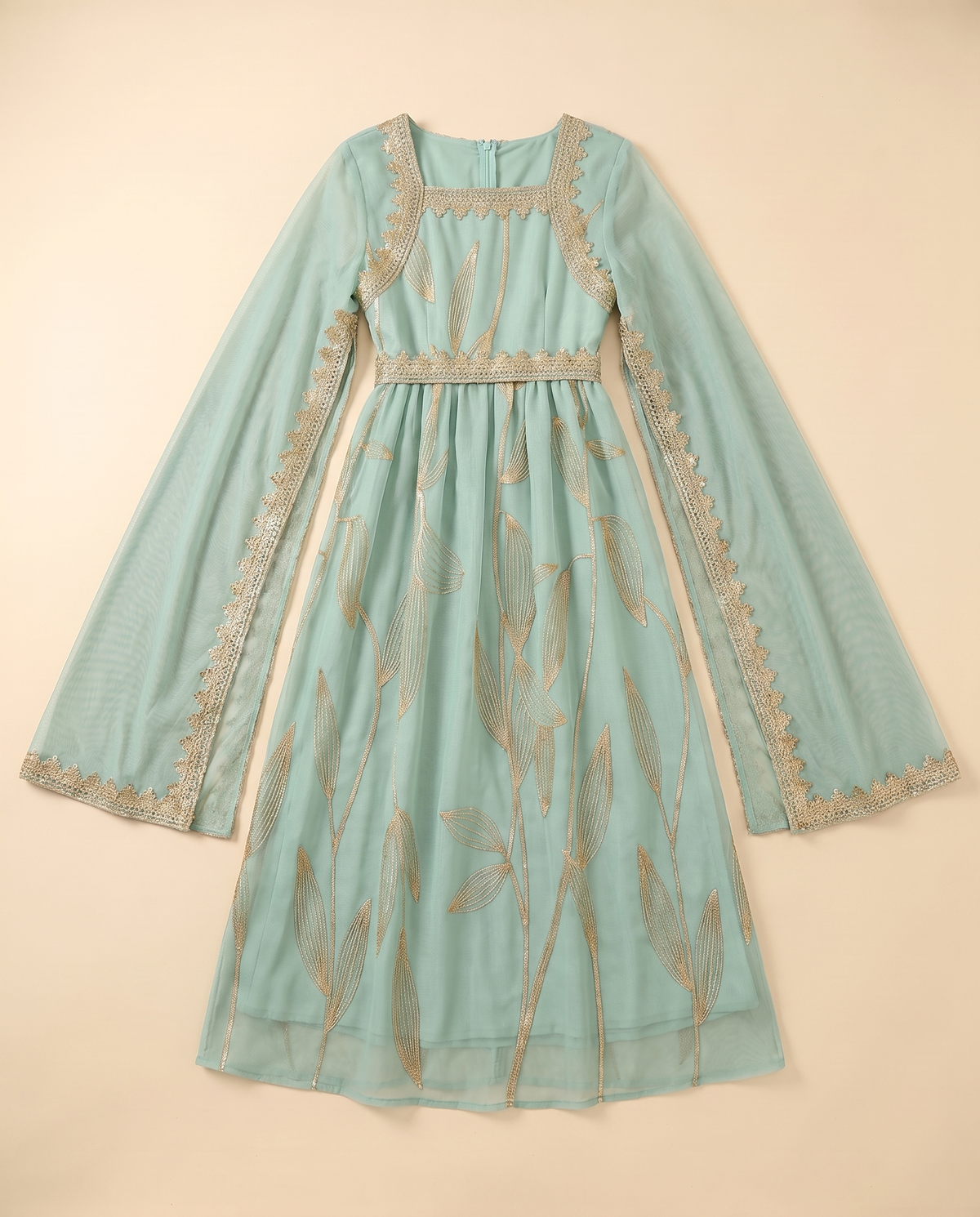 Parisa Embellished Occasion Kaftan – Mint