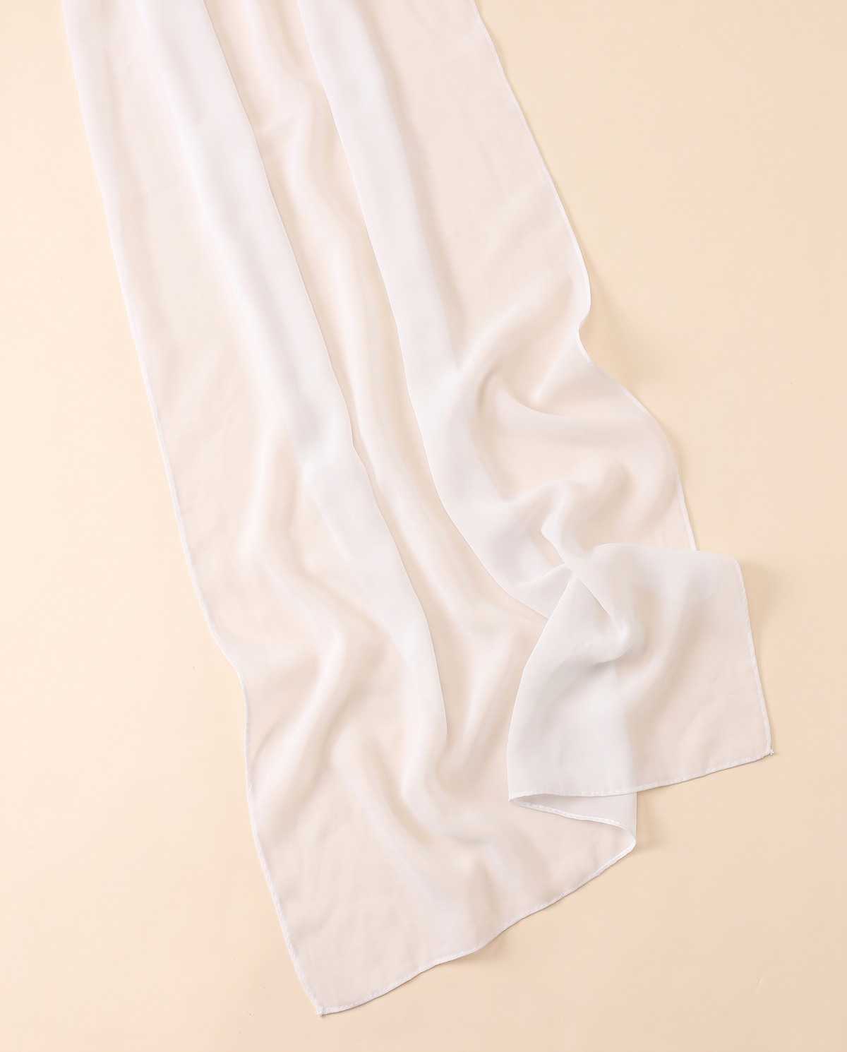 Polka Dot Chiffon Instant Hijab – White