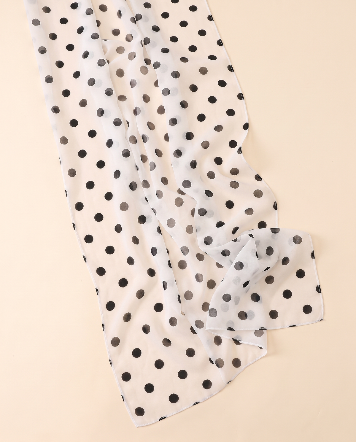 Polka Dot Chiffon Instant Hijab – White Polka Dot