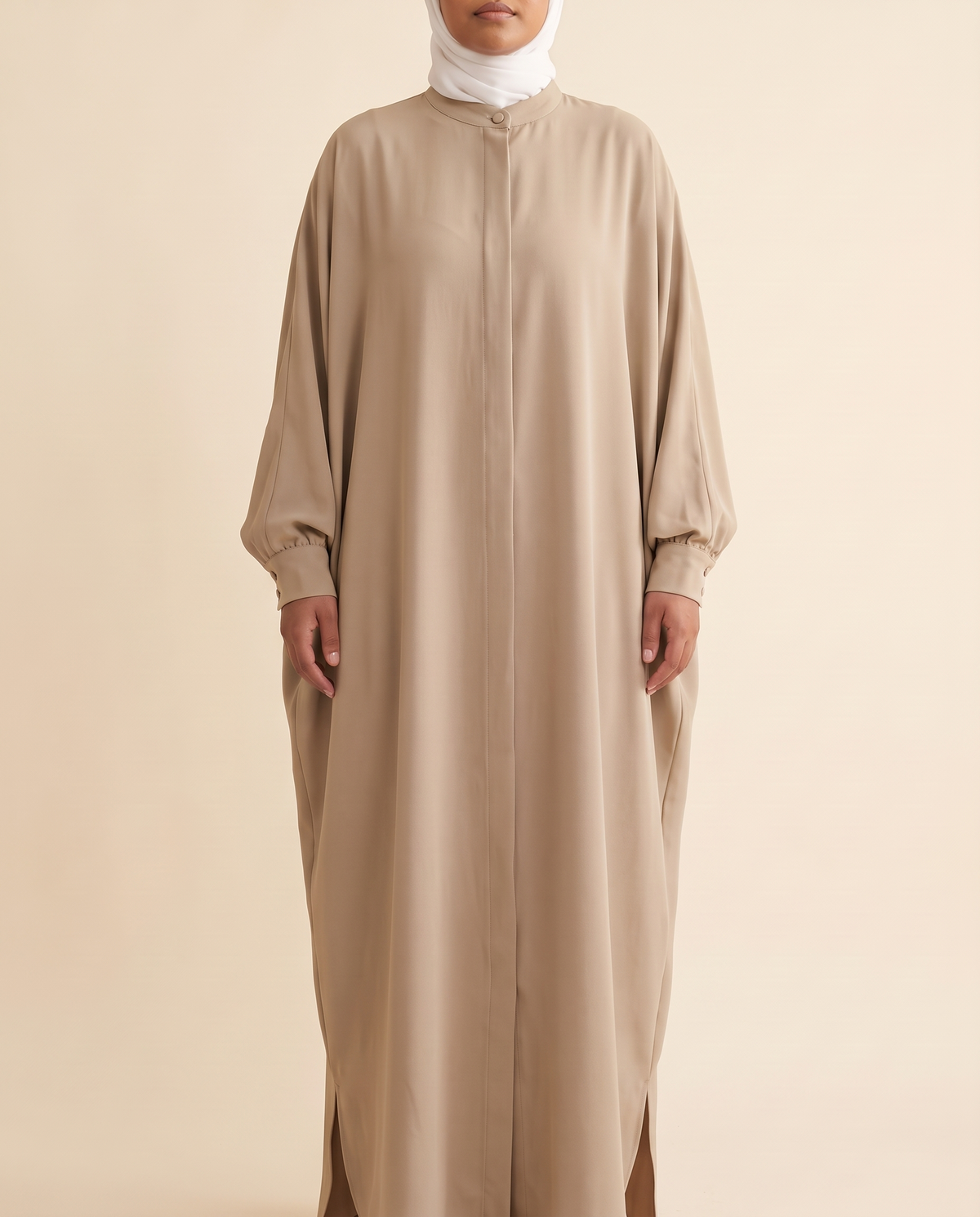 Reem kaftan in Khaki, front