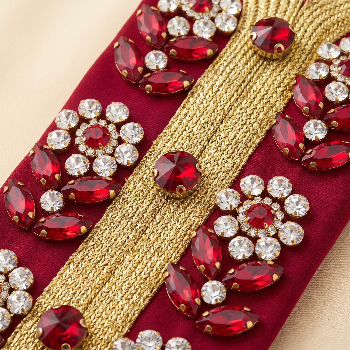 Sahar diamanté lapel abaya dress — jewelled chest panel detail