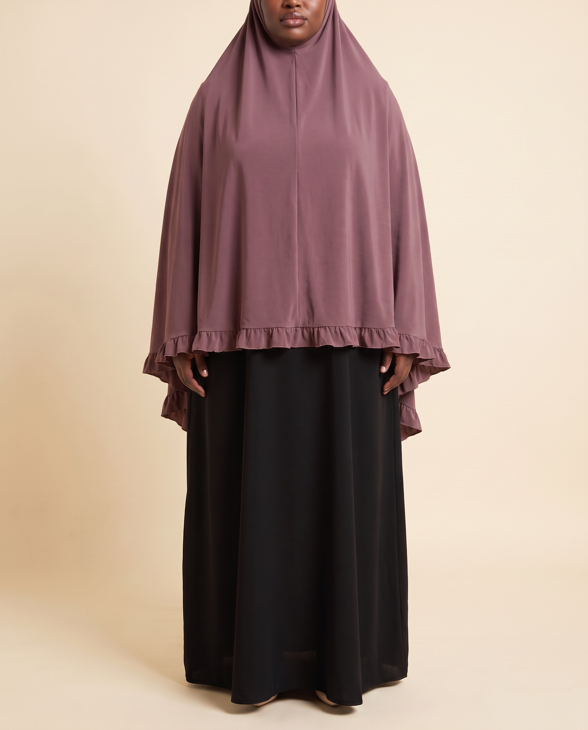 Sakina overhead khimar in Mauve, front