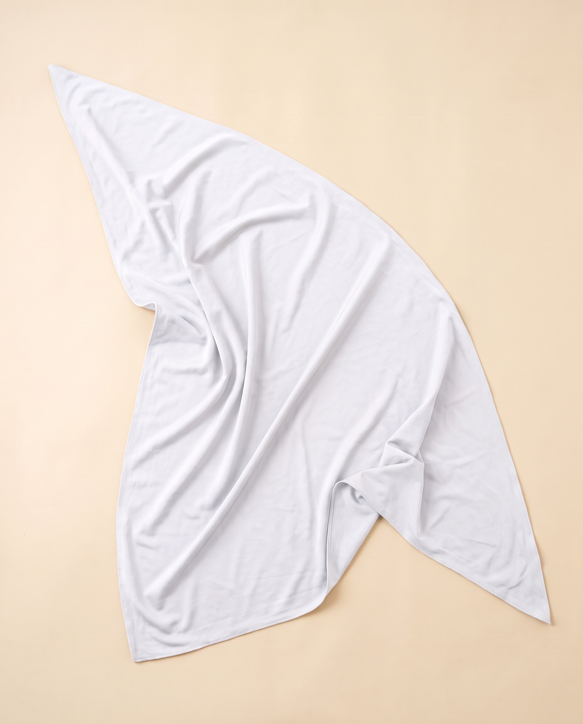 Satin instant hijab in White, flat