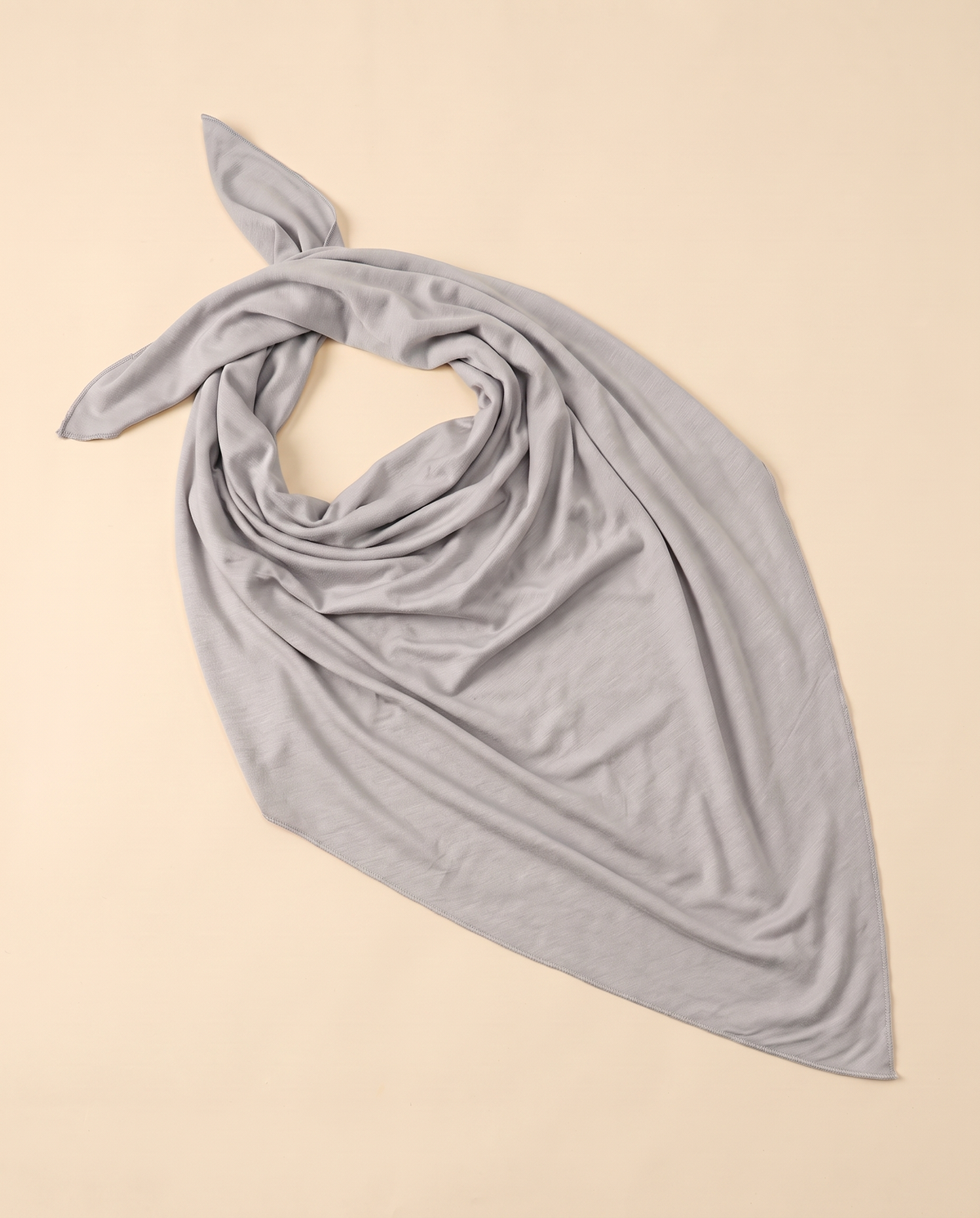 Soft jersey everyday hijab in Light Grey, flat