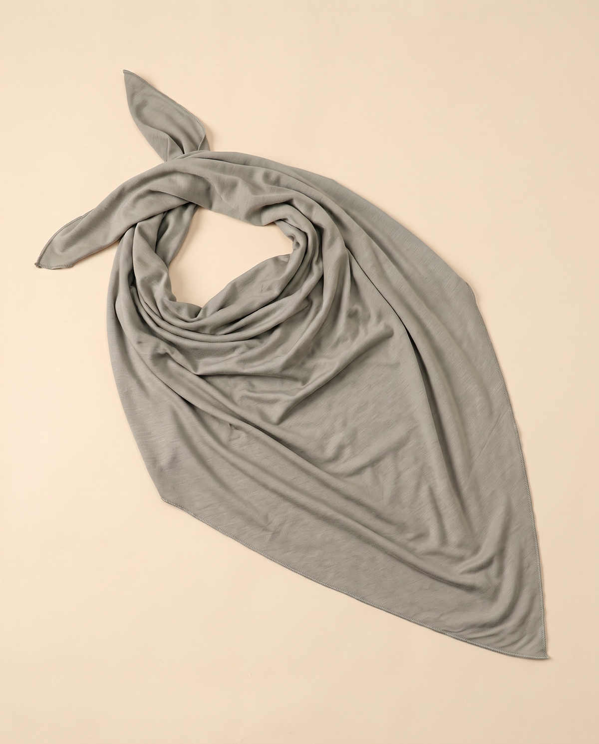 Soft jersey everyday hijab in Sage Grey, flat