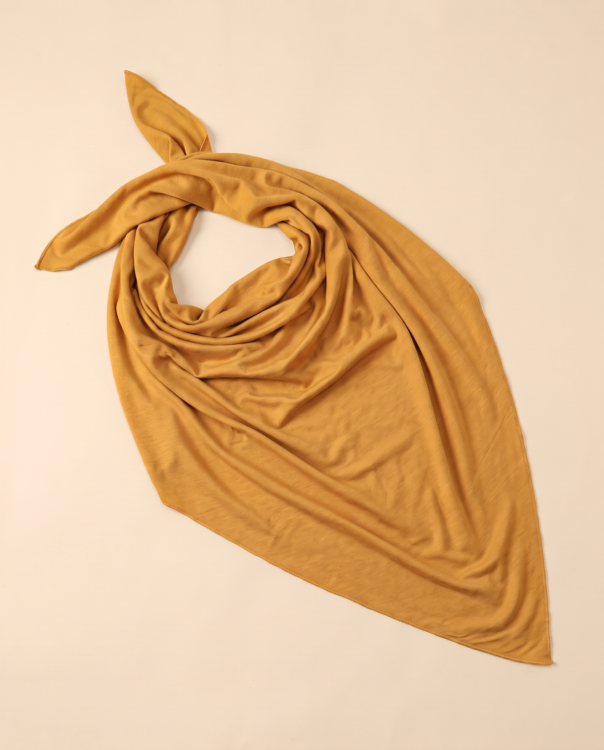 Soft jersey everyday hijab in Mustard, flat