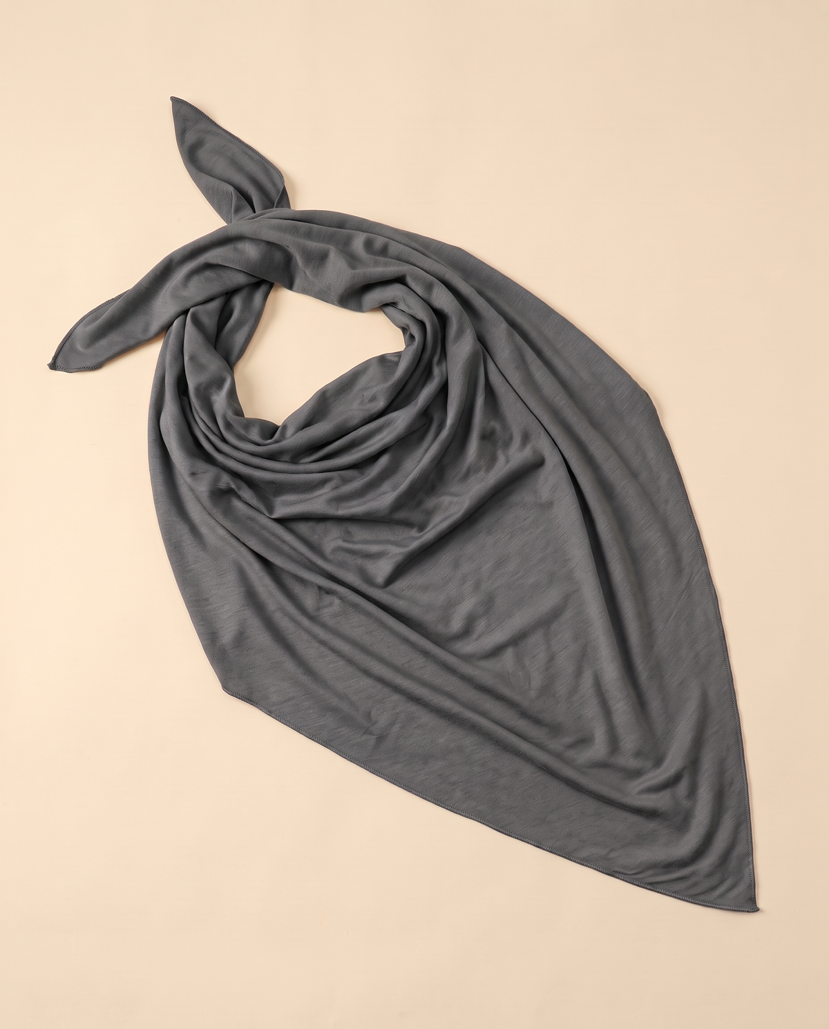 Soft jersey everyday hijab in Charcoal, flat