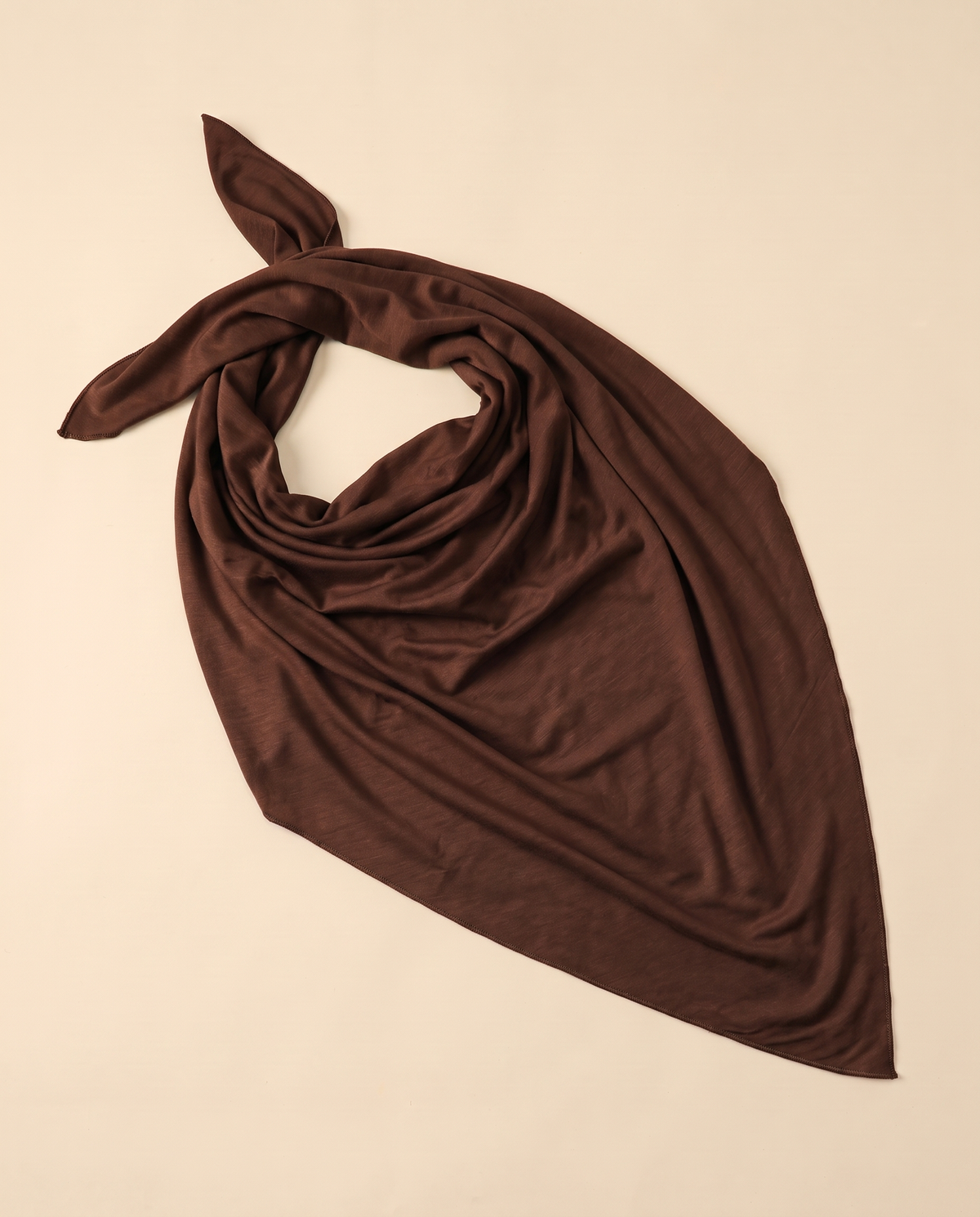 Soft jersey everyday hijab in Chocolate, flat