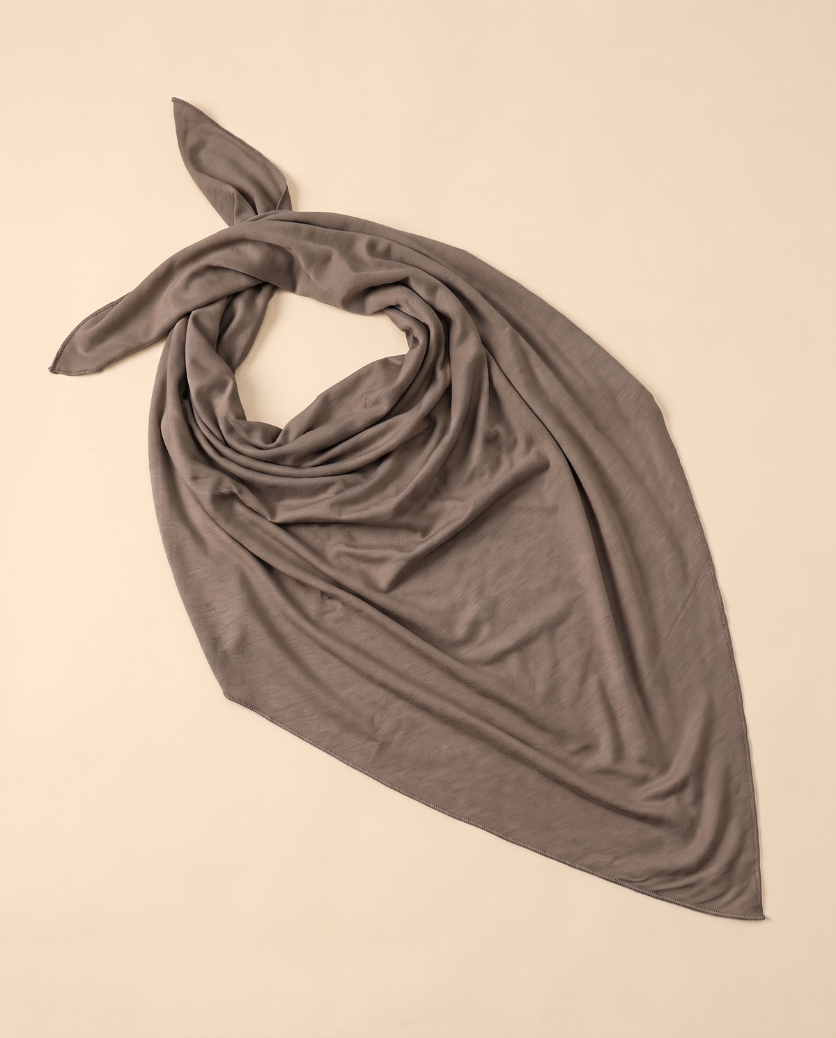 Soft jersey everyday hijab in Taupe, flat