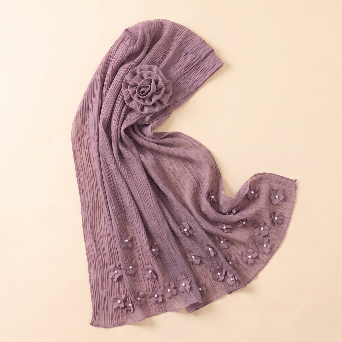 Rital Floral Applique Instant Hijab – Mauve