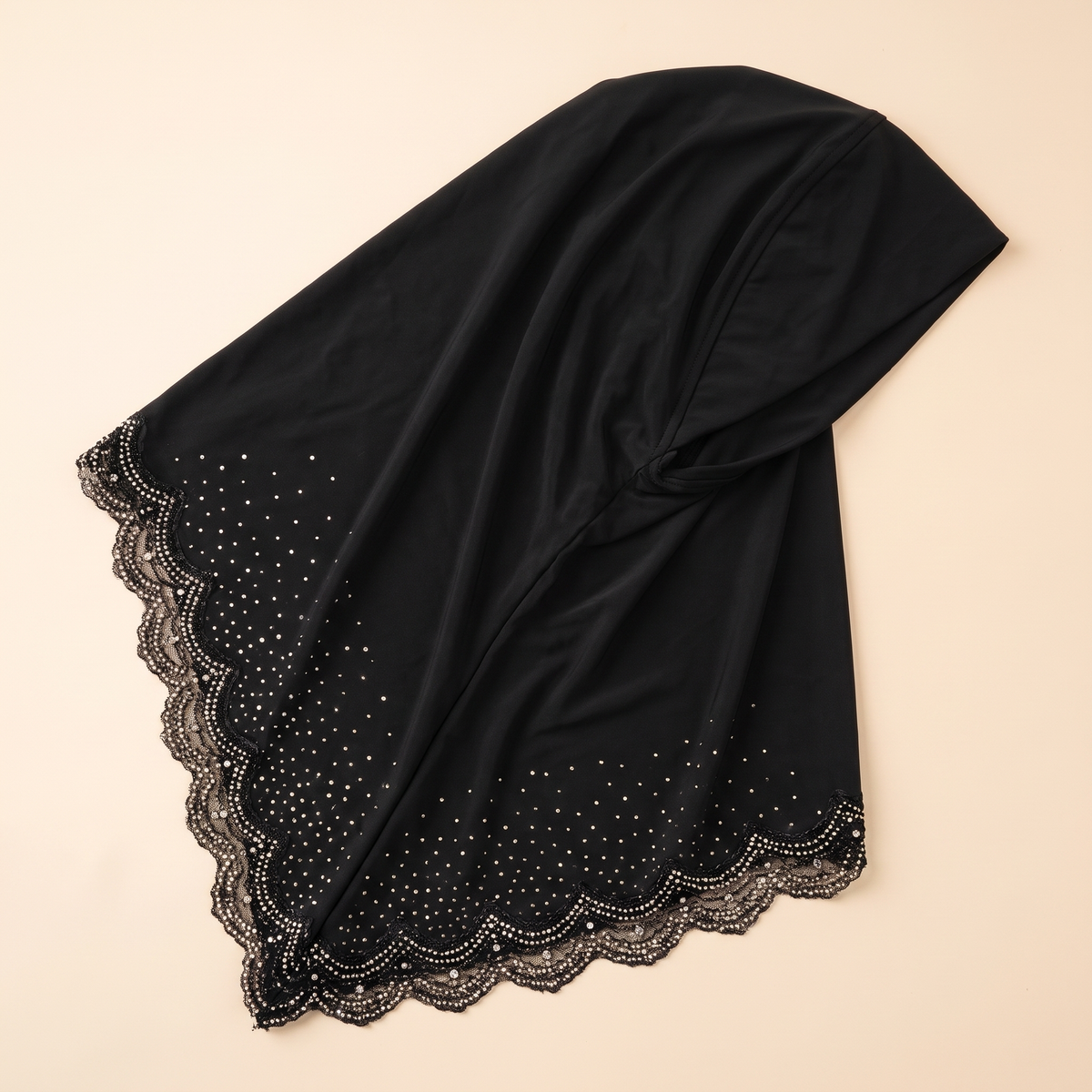 Qamar Embellished Instant Hijab for Eid – Black