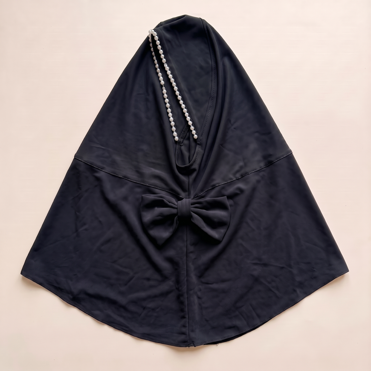 Fatin Bow-Detail Instant Hijab – Black