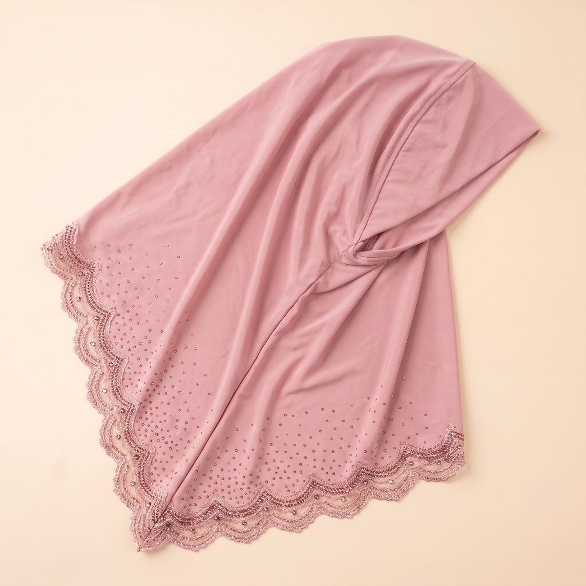 Qamar Embellished Instant Hijab for Eid – Pink