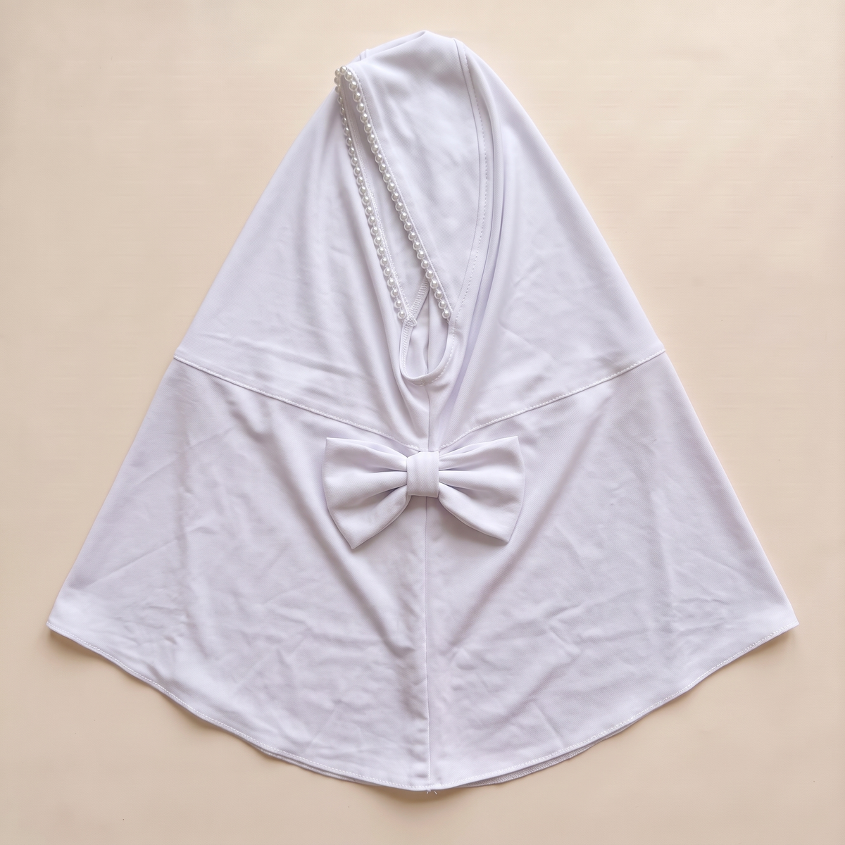 Fatin Bow-Detail Instant Hijab – White
