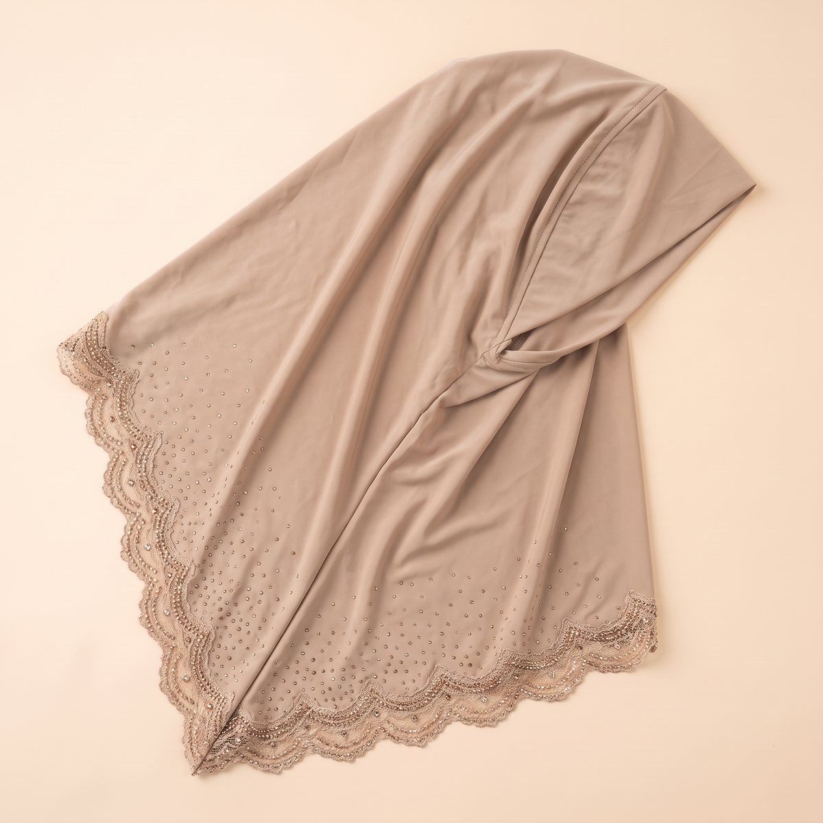 Qamar Embellished Instant Hijab for Eid – Beige