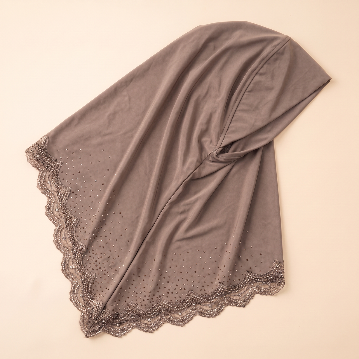 Qamar Embellished Instant Hijab for Eid – Taupe