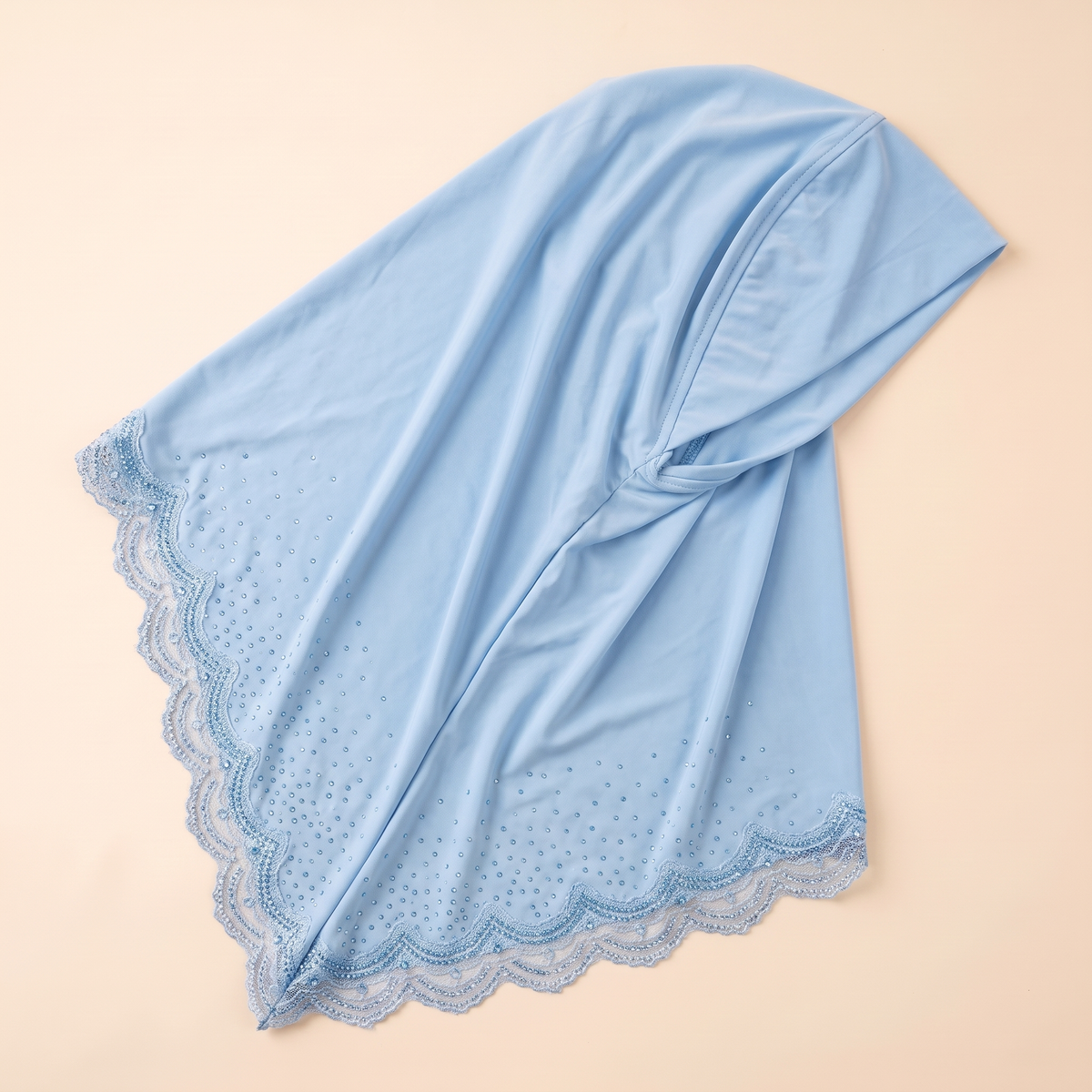 Qamar Embellished Instant Hijab for Eid – Light Blue