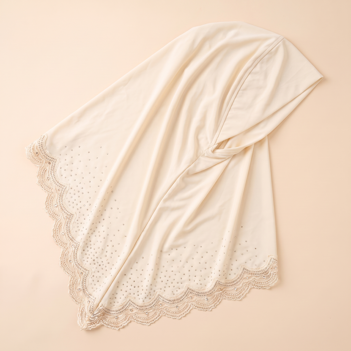 Qamar Embellished Instant Hijab for Eid – Cream