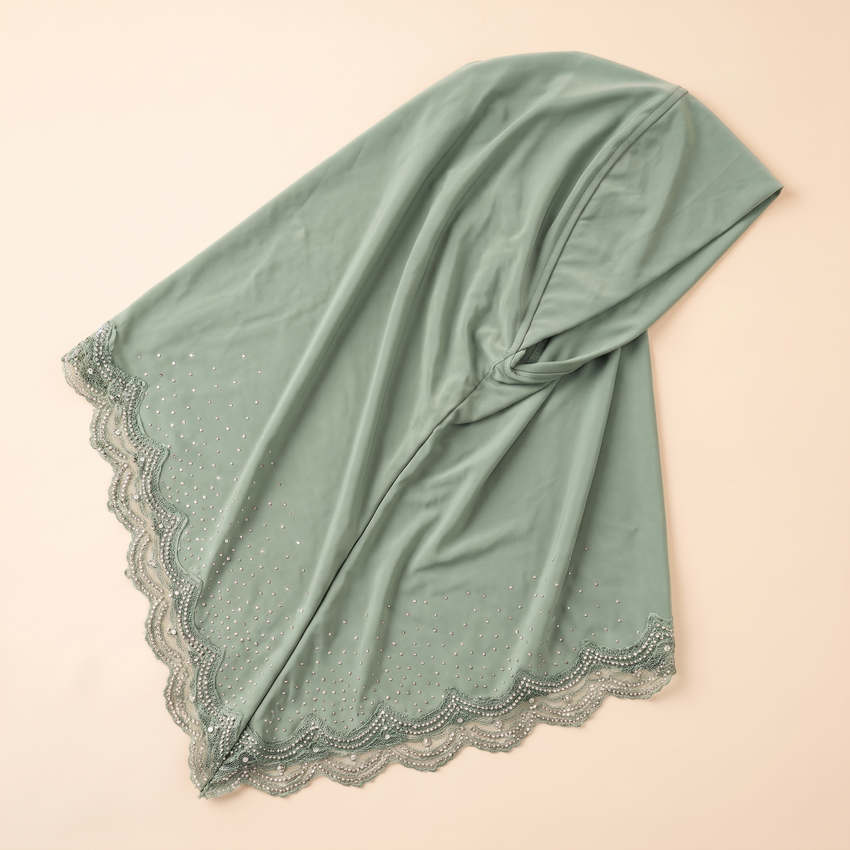 Qamar Embellished Instant Hijab for Eid – Sage
