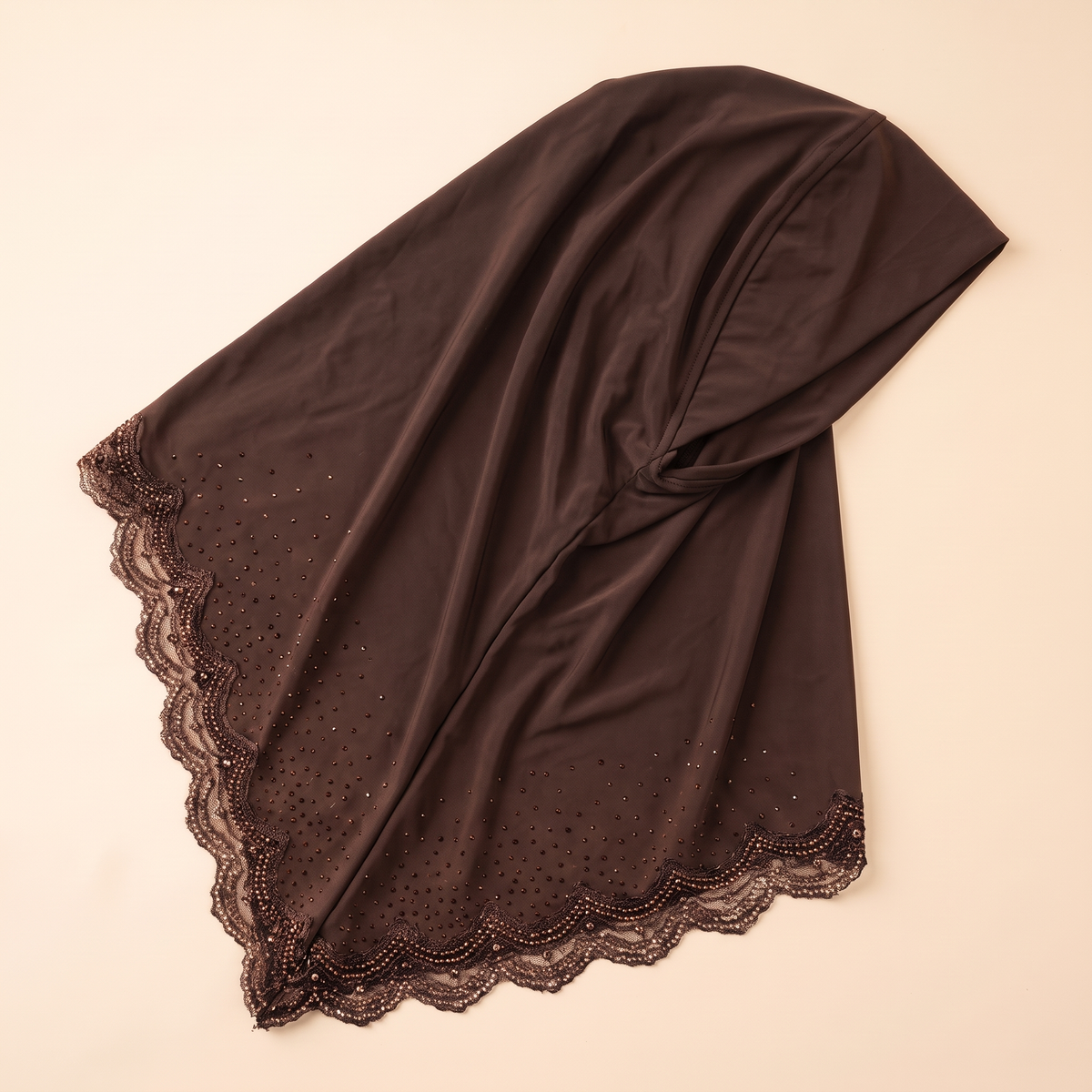 Qamar Embellished Instant Hijab for Eid – Brown