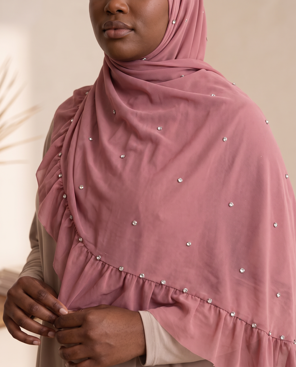 Joud crystal ready to wear hijab worn