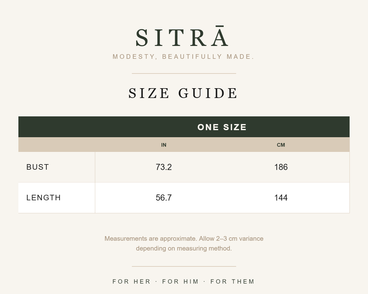 Reem kaftan — size guide