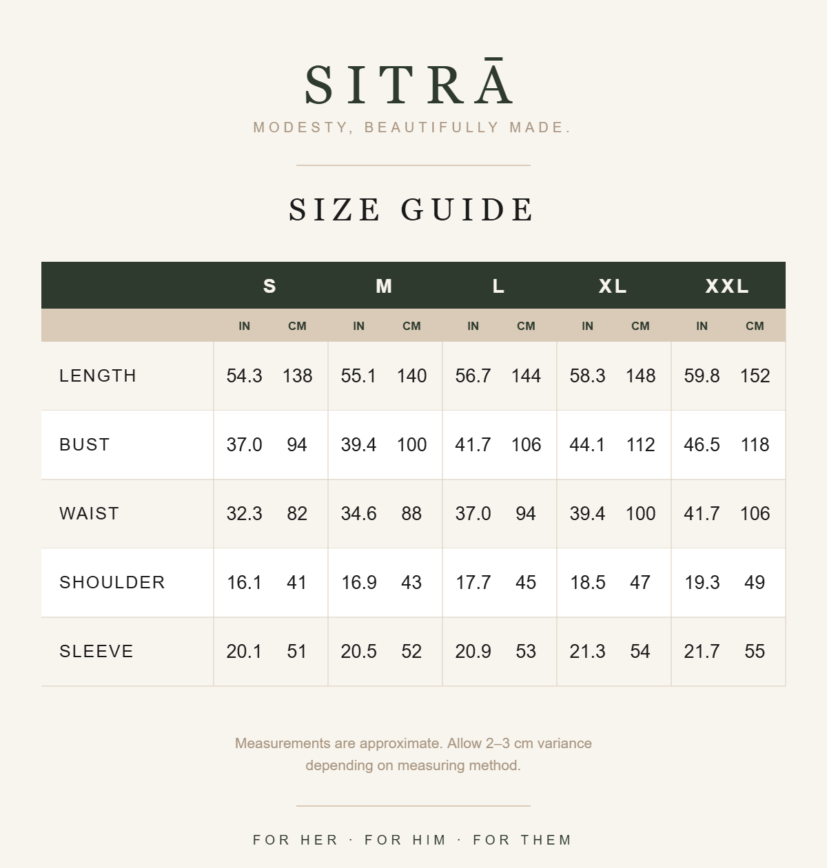 Satin belted maxi abaya — size guide