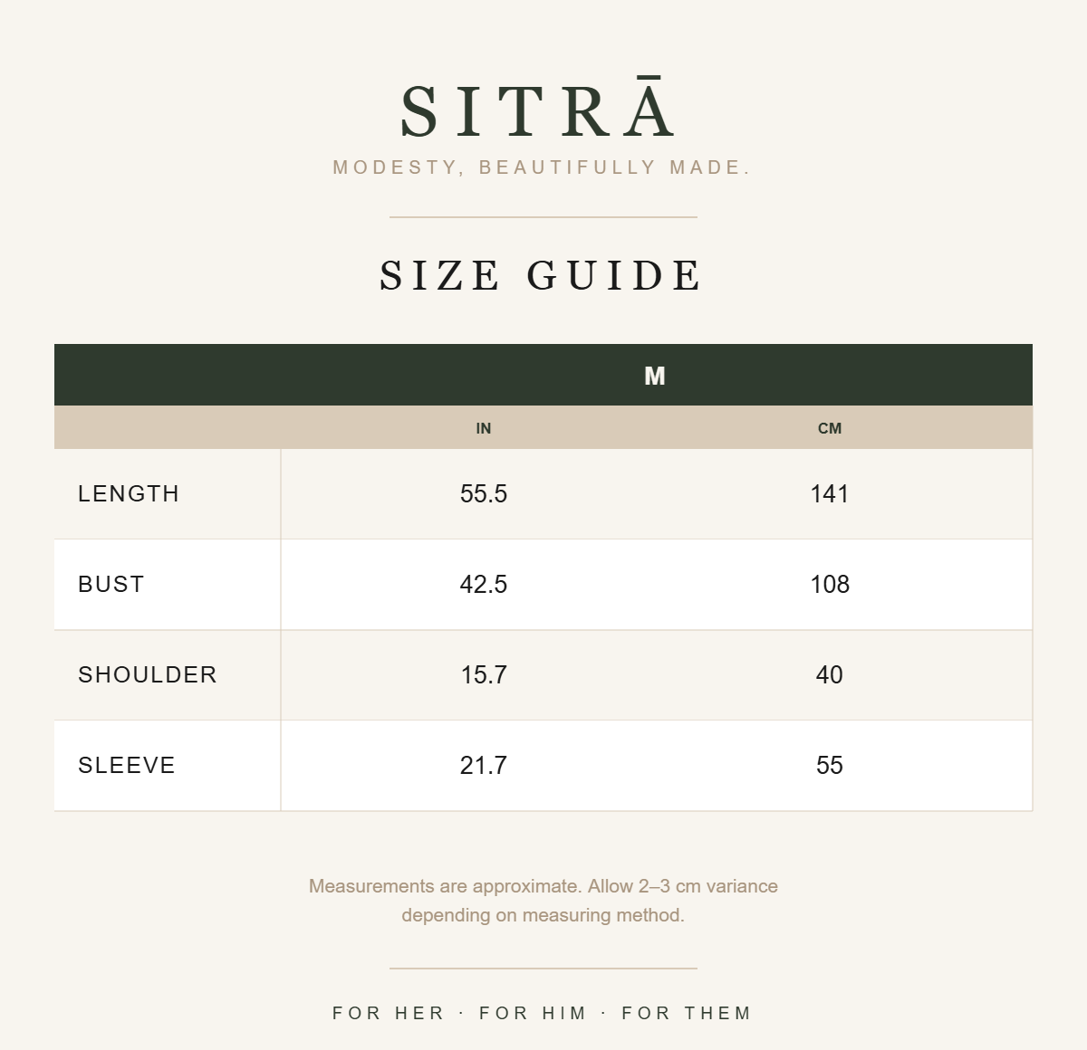 Selin velvet kaftan — size guide