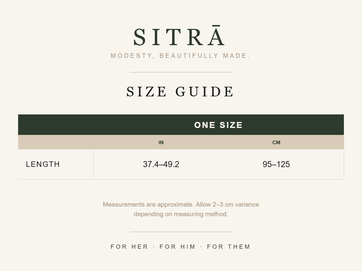 SITRĀ size guide
