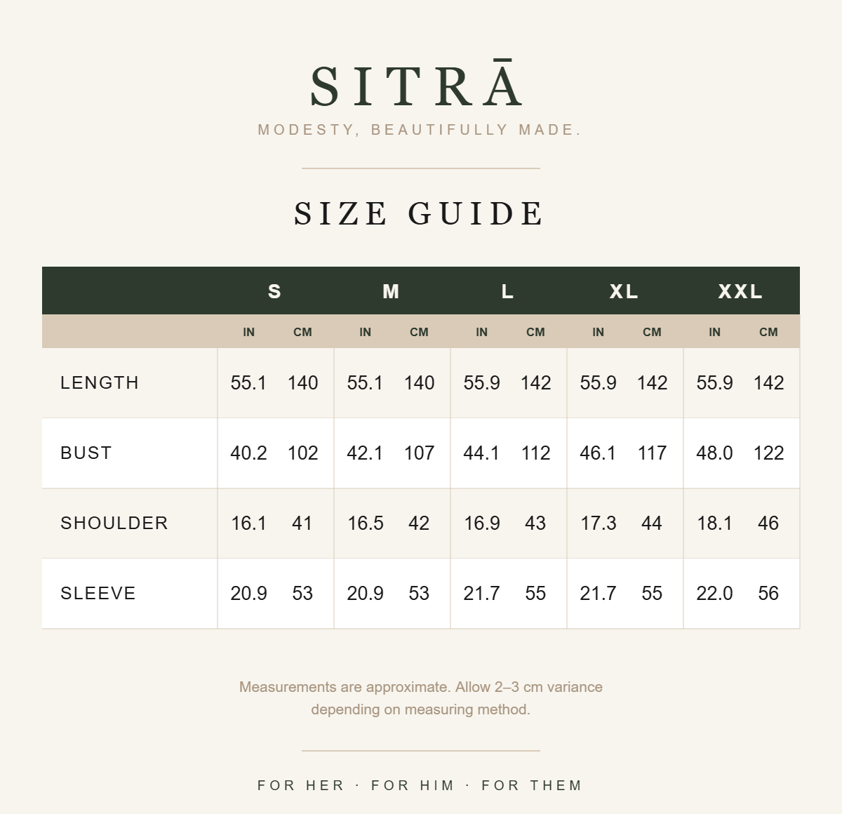 Warda gold-embroidered tulle abaya — SITRĀ size guide
